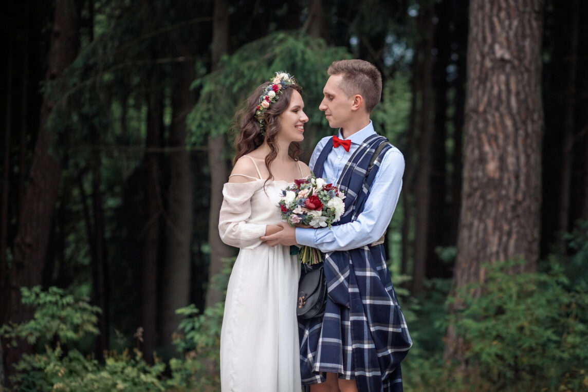 фотосъемка свадьбы в шотландском стиле