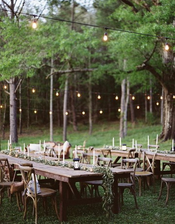 столы на свадьбе на природе